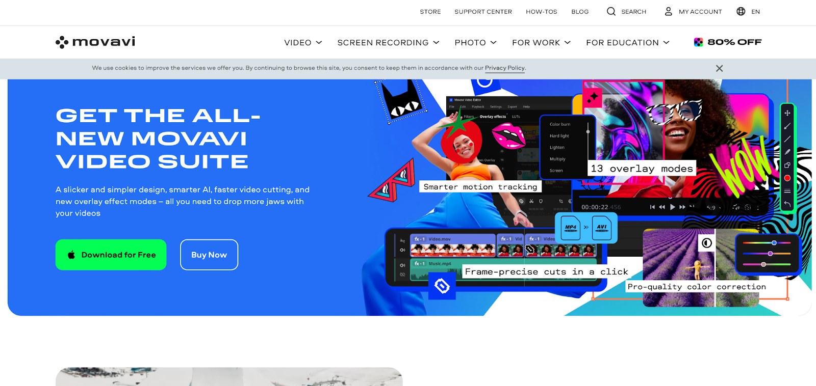 Movavi AI video editor